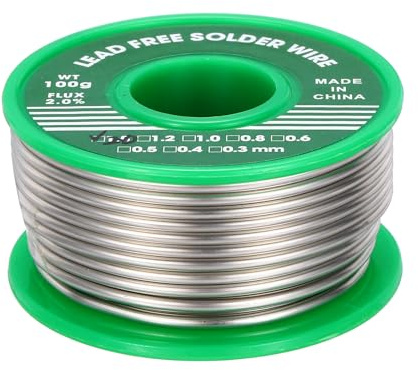 sourcing map Rosin Core Solder, 100g Tin Flux Core Solder 2mm for Electrical Soldering, Sn99.3 Cu0.7