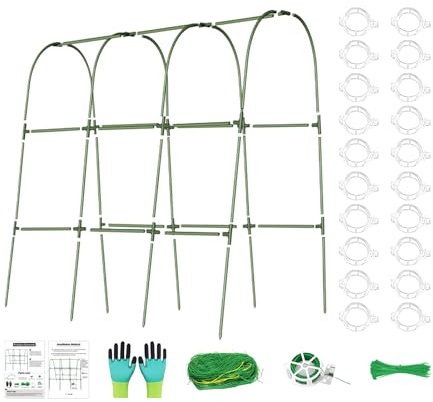 Enrejado de pepinos, Enrejado de Verduras para arriate Alto, Resistente a la Intemperie, Estable para Tomates, Uvas, Guisantes y balcón jardín