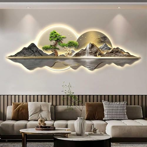 Sculture da parete 3D con arte da parete illuminata a LED - Quadro decorativo moderno da appendere per soggiorno e ufficio