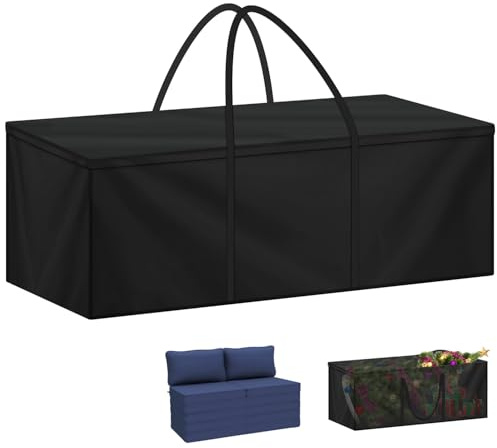 LAMUNI Bolsa de Almacenamiento Grande XXL 200x60x80cm Bolsa de Cojín para Exteriores, 420D Tela Oxford Funda Cojines Jardin Exterior Impermeable Bolsa para Guardar Cojines con Asa de Transporte