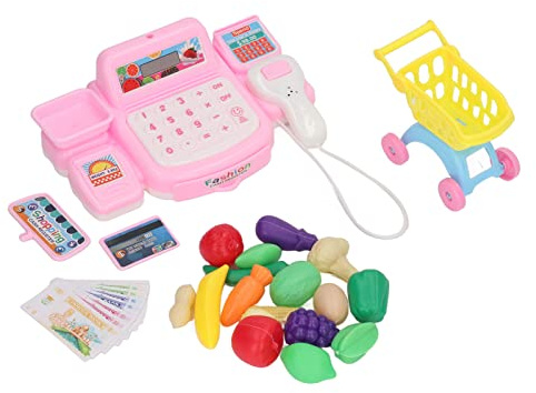 Fdit Caisse Enregistreuse en Plastique Durable avec Effet Sonore Léger, Apprentissage Précoce pour Les Enfants de 3 Ans et Plus