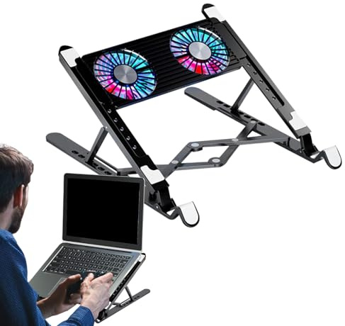 Base di raffreddamento per notebook - Ventola sottile e pieghevole per laptop, gestione silenziosa del calore | Piattaforma di raffreddamento ad altezza flessibile, modulo accessorio per di ra