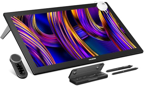 HUION KAMVAS Pro 27 (144Hz) 4K UHD Tableta Gráfica con Pantalla para Dibujo Digital, Lápiz PenTech 4.0 (16384 Niveles), Vidrio Canvas 3.0, △E<1, 98% Adobe RGB, Táctil + Control Remoto Keydial