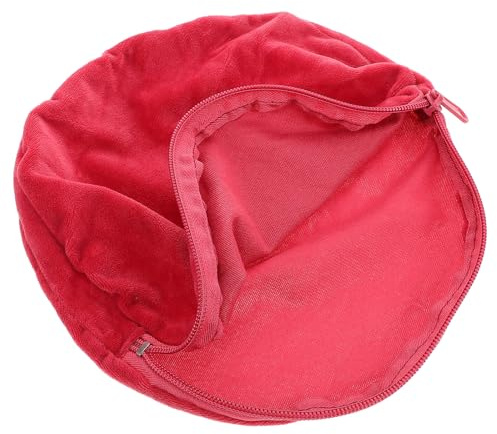 Hemobllo Funda Redonda para Bolsa de Agua Caliente de Franela, Cubierta Térmica Reutilizable, Tamaño Grande, Color Vino Tinto, Aislamiento contra Quemaduras, Protección para Almohadilla