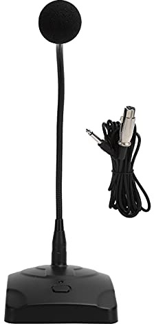 Blaihild Micrófono de Cuello de Cisne para Conferencias Condensador Cardioide con Cable XLR de 5 M para Reuniones de Oficina en Casa Karaoke para Juegos - Alta Sensibilidad -40 DB 60 Hz-16 KHz Ruido