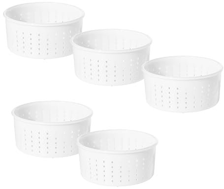 AlcoFermBrew 5 x Moule à fromage 15x7.2cm - 1.2kg - Caciotta | Forme à fromage | Moule à faisselle | Fromage maison