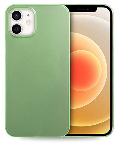 doupi Ultratunt fodral för iPhone 12/iPhone 12 Pro (6,1 tum), ultratunt, matt, stötsäkert mobilskal, grönt