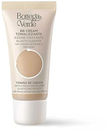 Bottega Verde - BB Cream Tonalizzante, 30 ml, con Estratto di Peonia, Azione Idratante, Elasticizzante, SPF15, Colore Porcellana