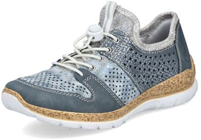 Rieker Damen Low-Top Sneaker N4255, Frauen Halbschuhe,Turnschuhe,Laufschuhe,straßenschuhe,Strassenschuhe,Sportschuhe,blau (12),38 EU / 5 UK