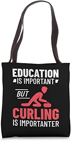 Curling Sport Game Curler Player Stones Broom Curl Tote Bag