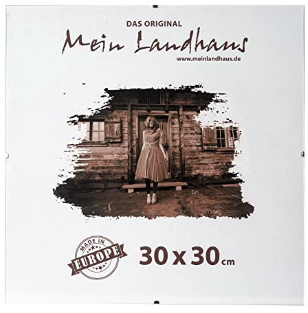 Mein Landhaus Cadre Photo Sans Bords, Pour Certificat, Verre Ordinaire, Support Photo, 30 x 30 cm
