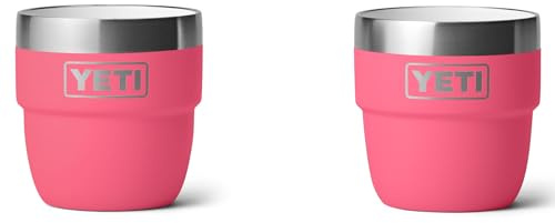 YETI Rambler Espresso Cup, Vacuum Insulated Stainless Steel Stackable Cup, Tropical Pink, 2 Pack 4 oz (118 ml)