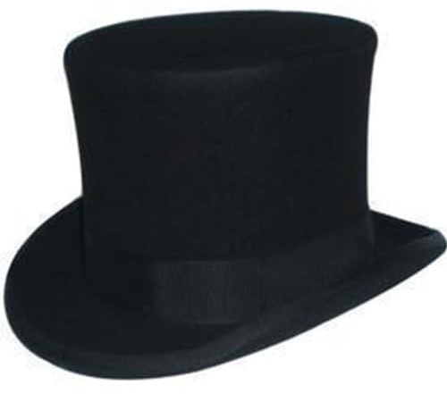 Sombrero De Copa Formal De Fieltro para Hombre - Gorro De Mago, Showman y Caballero Victoriano para Disfraz De Fiesta