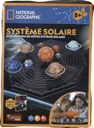 EXPLORA - Système Solaire - Puzzles 3D - 540221-173 Pièces - Niveau 5 - sans Colle Ni Ciseaux - Jeu de Construction - Maquette - Licence National Géographic - Educatif - Cadeau - À Partir de 8 Ans