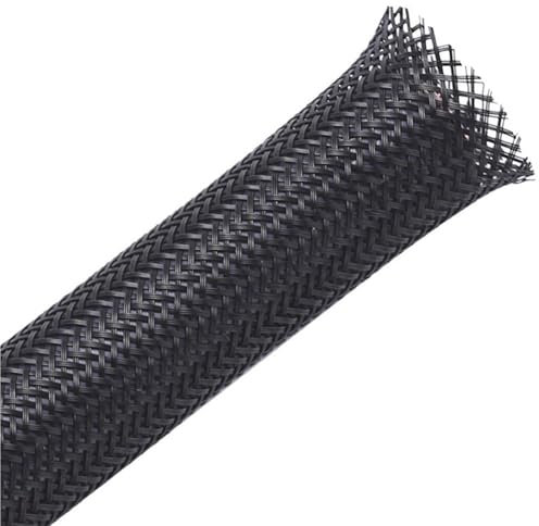 YJQHODY Wire Loom Sleeving And Organizers, 3/4/6/8/10~100mm Black Mesh Cable Sheath, 1M Expandable Sheath Braided Sleeve(35mm)