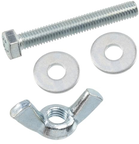 AERZETIX - Kit ensemble de 25 écrous papillons à oreilles M5 + 50 rondelles plates larges pour vis M5 + 25 boulons M5x35 mm à tête hexagonale - en acier