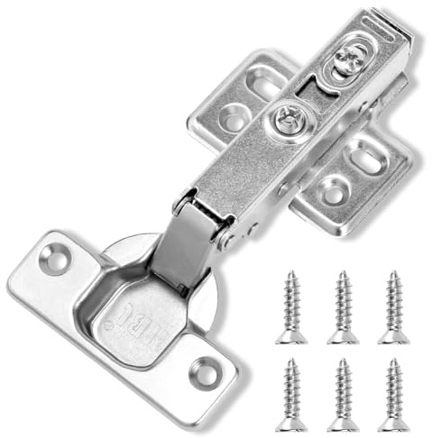 HBL' 10 Pack Soft Close Cabinet Hinges European Kitchen Cabinet Hinges for Frameless Cabinet Door, 35MM Quick Release Cup Hinges, 110° Full Overlay, 3D Adjustable and Slow Close Hinges