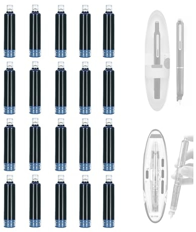 lmoikesz 20 Stück DS-1784 Tintenpatronen für einziehbaren Füllfederhalter, nachfüllbar, glatt und einfach zu ersetzen, schnell trocknende Füllfederhalter-Nachfüllungen, kompatibel mit DS-7158/DS-784