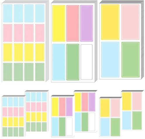 WYAN 780 Pièces Etiquette Autocollante, Petites Étiquettes Autocollantes, Gommettes Autocollantes, Pour Bocaux, Classeurs, Boîtes, Dossiers, Enveloppes, École, Bureau, Cuisine (Couleur, 3 Tailles)