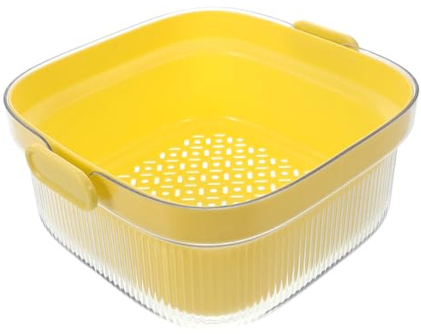 Gadpiparty Panier Égouttoir Double Couche Robuste pour Fruits et Légumes Panier de Rangement Cuisine Multifonction Passoire à Légumes pour Lavage et Égouttage Rapide Espace Gain de Place