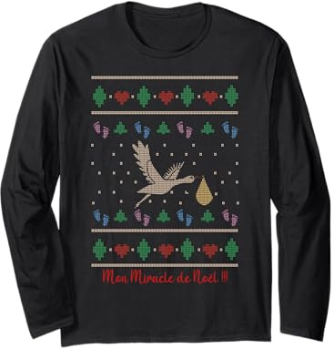 Future Maman Annonce de Grossesse Joyeux Noel Moche Pull Manche Longue