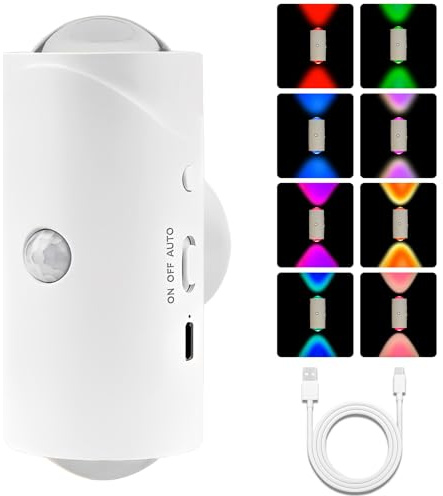 Applique da Parete Interno, Lampada da Parete con Sensore di Movimento,Bianco Applique intelligente,Luci LED Camera Plafoniere da Muro,Luce Illuminazione per Camera da Letto Soggiorno Corridoio Scale