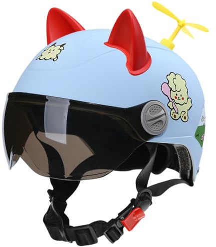 Casco Da Moto Per Bambini, Casco Da Moto Aperto Certificato ECE Con Visiera A Sgancio Rapido E Mentoniera, Progettato Per Bambini Dai 4 Ai 12 Anni 7,48~54 cm