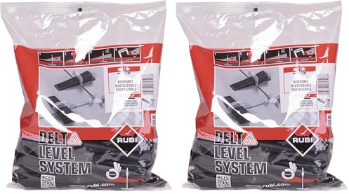 RUBI 3952 | Cuñas de Nivelación para Azulejos | 100 Unidades | Cuñas para Alicatar Cerámica | Para Formatos de 30x30 cm y Superiores | DELTA LEVEL SYSTEM N (B-100 UN) (Paquete de 2)