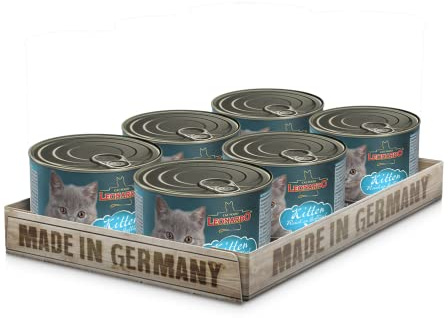 LEONARDO Kitten Katzenfutter Kitten, 6X 200 g getreidefreies Nassfutter für Kätzchen bis 1 Jahr, Alleinfuttermittel mit frischem Geflügel