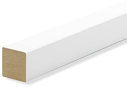 Quadratleiste Abschlussleiste Sockelleiste MDF WEISS Folie 20x20mm [SPARPAKET] (15 Stück (34,5lfm))