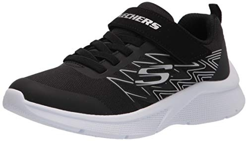 Skechers Garçon Microspec Texlor Sneaker, Noir, 34 EU