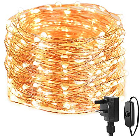 Lepro Fairy Lights Plug in, 20m 200 LED Copper Wire Fairy Lights, 66ft Warm White Christmas Tree Lights, Fairy String Lights Mains Powered for Christmas Decorations, Bedroom, Party, Wedding and More