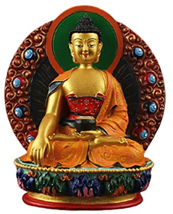 KGADRX Figura de Buda de Resina Sakyamuni, Figura de Tesoro Tibetano Budista Delicado bañado a Mano de Bodhisattva Estatua de Buda