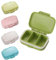 WUDQIJI Pillendose Tablettenbox 4 Stück Pillenbox Medikamentenbox Reise pillendosen Klein Tablettendose Pillenetui mit 3 Abnehmbare Fächern für Reise täglichen Gebrauch 8 x 5 x 2,6 cm(4 Farben)
