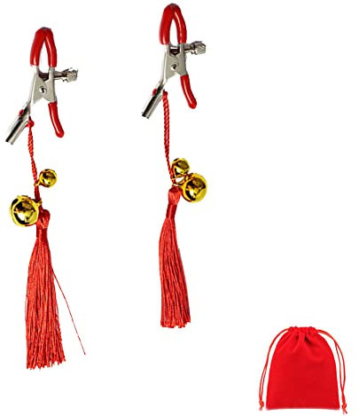 Tassels Bells Nipple Breast Clamps Clips Nipple Noose Non Piercing Nipple Rings Jewelry Clip on Dangle Earrings for Women