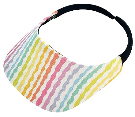 No Headache Sun Visors for Women | Square Brim Golf & Tennis Visor | Stylish & Lightweight Visor Hats for Women | Comfortable Sun Visors for Outdoor Sports & Travel | Rainbow Stars