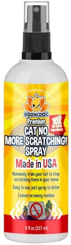 Bodhi Dog No More Scratching! Cat Deterrent Spray, Indoor & Outdoor Repellent w/Essential Oils - Safe & Effective Formula - Prevents Scratches on Furniture, Protects Surfaces - Made in USA (8 Fl Oz)
