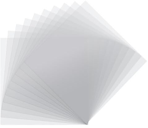Vaessen Creative Florence Acetat Platten - Quadratisch Kraftpapier - 30,5 x 30,5 cm - Transparent - 10 Stück - für Scrapbook, Karten und Basteln - Hitzebeständig