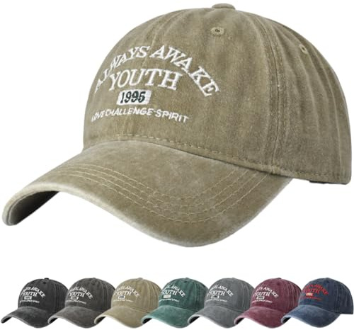 DURINM Gorras De Hombre 100% Algodón Gorra de Béisbol de Secado Rápido Hombres Mujeres, Malla Transpirable Ligera Plegable Deportes al Aire Libre Gorro de Béisbol (Caqui)