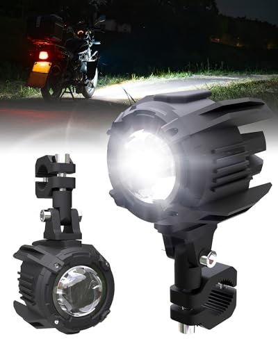 SUPAREE Motorrad Nebelscheinwerfer LED Zusatzscheinwerfer Motorrad motorrad Zusatzscheinwerfer LED Mit Kabelbaum IP68 9-30V für R1200GS F800GS F650 LC ADV 1190 1190R 1290 (Weißes)