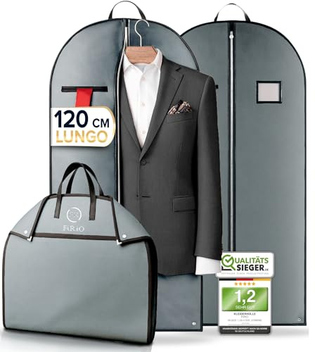 FiRiO 2 x Borsa Porta Abiti da Viaggio Pieghevole di Alta Qualità - FINO AL 50% PIU SPESSO MATERIALE - Custodie per Abiti & Camicia - Porta Vestiti da Viaggio e da Riporre per Uomo e Donna - 120x60cm
