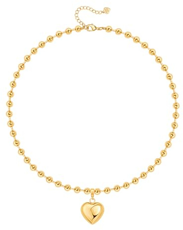 KOOUNUATA colgante en forma de corazón oro de 18k perlas gruesas joyas moda collar de perlas