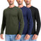 3 Pack Men's Long Sleeve T Shirts Cotton Tops Casual Crew Neck Tee Lightweight Basic Layer Shirts Slim Fit,3p2,2XL