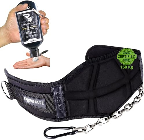 IRONPULSE® | Kit Gilet Lesté Musculation, Crossfit, Running – Compatible Poids Standard Ø50mm – 80 kg Max – 2 Colliers Stop Disque & Magnésie Liquide Inclus (Weighted belt)