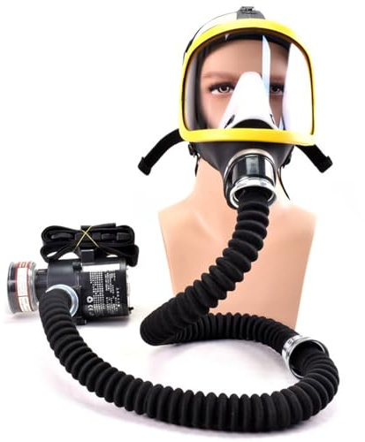 funifuni Système d'alimentation électrique à débit constant - Respirateur intégral à gaz chimique pour pulvérisation de pesticides, filtres en silicone, soudure de laboratoire, peinture anti-poussière