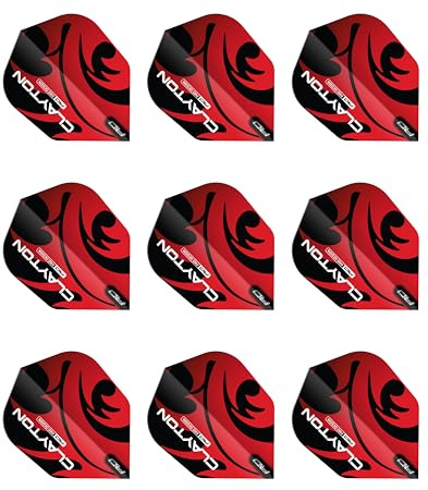 RED DRAGON Darts - Jugador Profesional Hardcore Forma No. 6 Extra Grueso - 100 Micrón - Vuelos de Dardos 3 Juegos por Paquete (9 Vuelos de Dardos en Total)