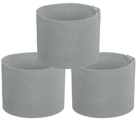 PATIKIL Fascia Capitano Calcio, 3Pz Fascia Braccio Capitano Calcio Fascia Braccio Capitano Elastica Fascia Braccio Sport Capitani per Gioventù Squadra Calcio Allenamento Grigio Chiaro
