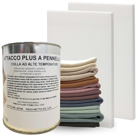 Colla a Pennello 850 grammi, Resistente alle alte Temperature. Colla per Tessuti elastica per Tappezzeria, Legno, Tessuto Cielo Auto, Stoffa, Ecopelle, Gommapiuma e Metalli