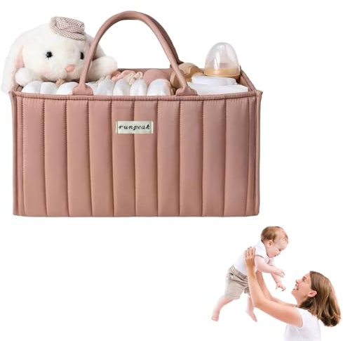 Sac à Couches – Essentiels pour Nouveau-né, Élégant Organisateur de Couches avec Séparateur Amovible, Sac de Rangement pour Chambre d'Enfant de 38x25x18 cm pour Maman Future, Essentiels pour