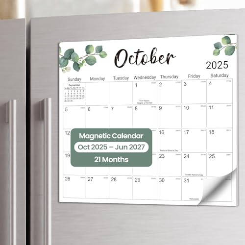 Taja 2026-2027 Magnetic Calendar for Refrigerator, Apr 2026-Dec 2027